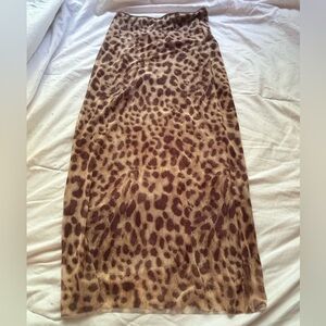Zara Cheetah Print Mesh Skirt - Size M
